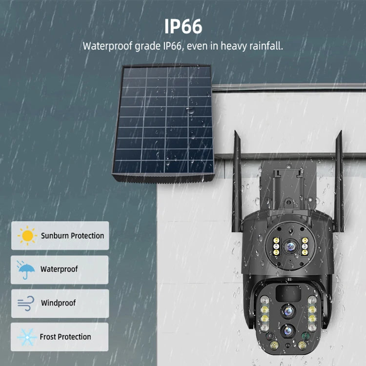 Night Vision 4MP 4G 4K HD 10X Zoom Wireless Outdoor Solar Powered Security IP Human Track 8MP Dual Lens CCTV 4g Solar Ptz Camera