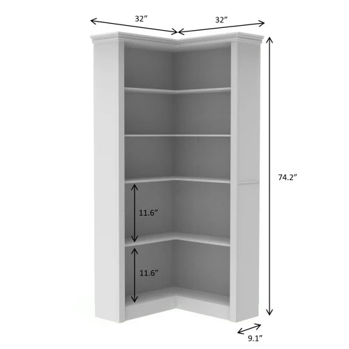 Corner bookshelf, 5 tier open bookshelf, good texture, sturdy and durable reading one-stop meet, bedroom, living room, study