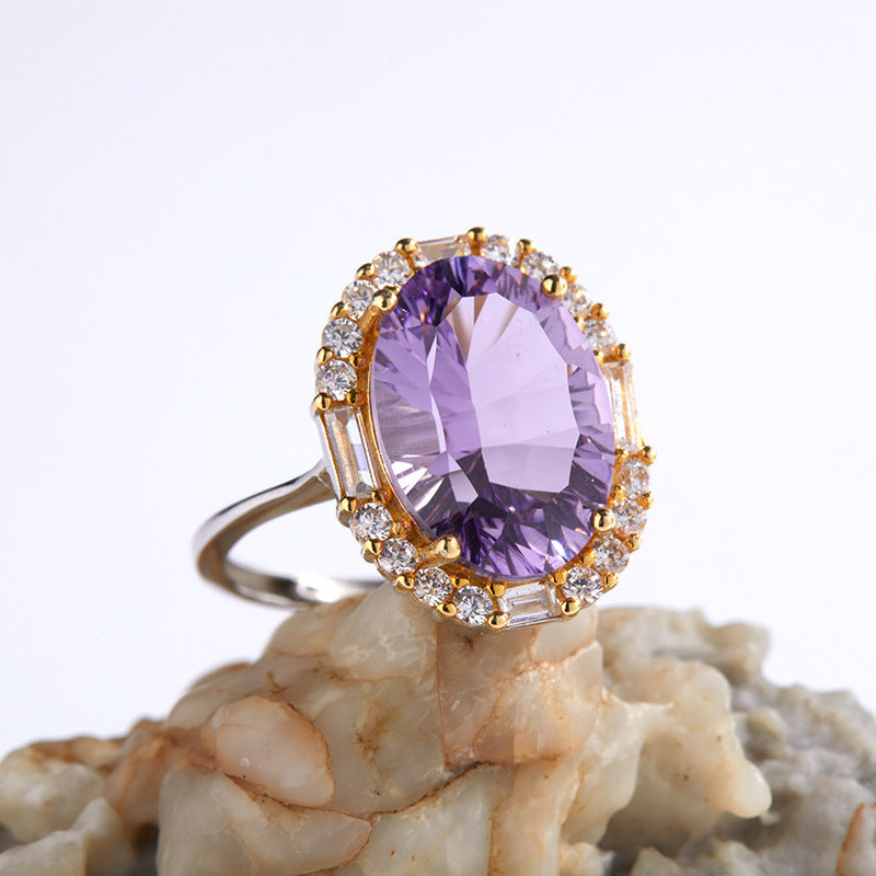Natural Amethyst Ring for Elegant Women