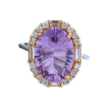 Natural Amethyst Ring for Elegant Women