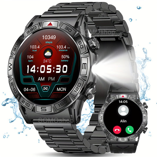 2024 New Outdoor Sport Smart Watch Men Women 1.43" AMOLED 450mAh Battery Wireless Calls SMS Notification Monitoring GPS Track+Altitude+Barometric Pressure+Compass+Flashlight Smart Watches For Android Iphone