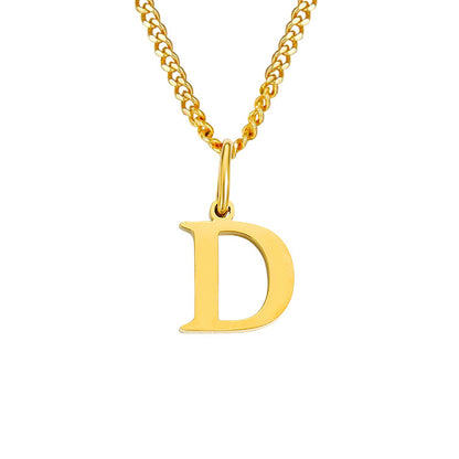 14K Stainless Steel Necklace with 26 Letters