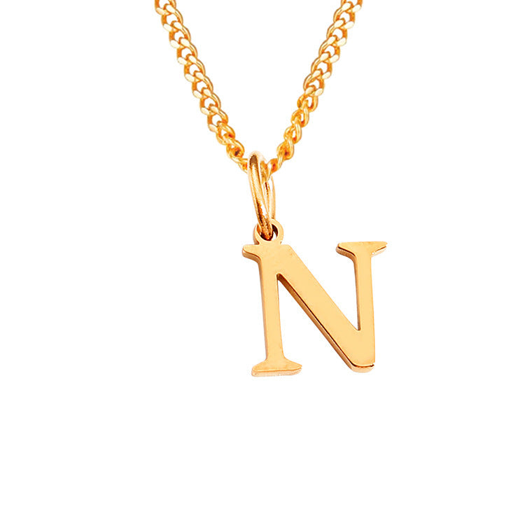 14K Stainless Steel Necklace with 26 Letters