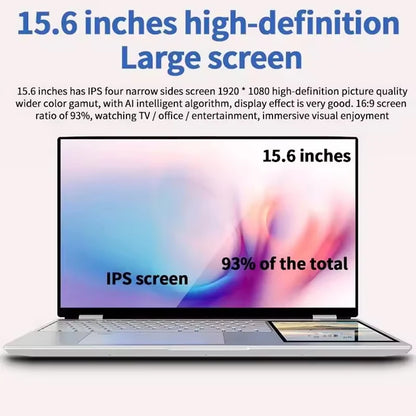 Top Level Laptop Intel N100 16GB RAM 1T SSD 15.6+7 Inch 1080P IPS Notebook Computer for Personal Laptops