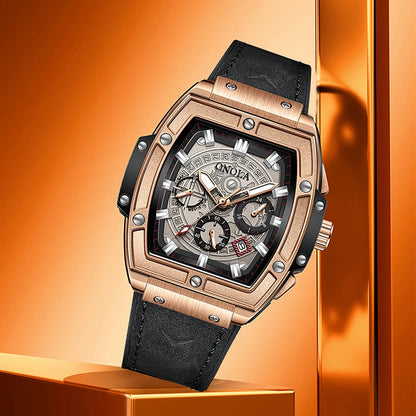 ONOLA 6819 New Fashion Quartz Watches Men Waterproof Sports Men's Wristwatch Clock Custom Logo Watch Glass Leather