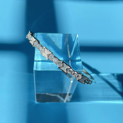 Sming Droshipping New 18K Gold Hot Sale Emerald Square 5A Zircon Bling Diamond Brass Bangle Jewelry Women