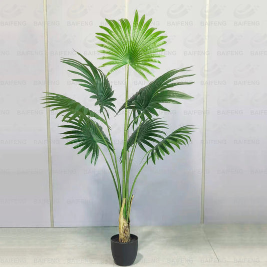 Wholesale Artificial Potted Palm Trees Faux Livistona Chinensis for Home Decoration