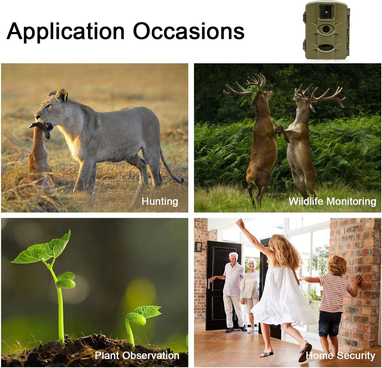 Outdoor Deer Hunting Camera Infrared Night Vision Wireless Game Hunting Trail Camera Support Solar Panel