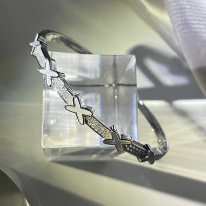 Sming Droshipping New 18K Gold Hot Sale Emerald Square 5A Zircon Bling Diamond Brass Bangle Jewelry Women