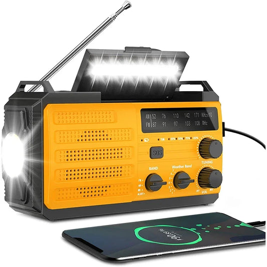 AM/DM/NOAA Radio 8000mAh Crank Emergency Radio Portable Charger Solar Power Bank Radio dynamo
