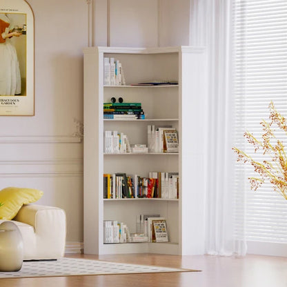 Corner bookshelf, 5 tier open bookshelf, good texture, sturdy and durable reading one-stop meet, bedroom, living room, study