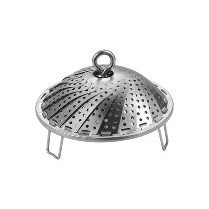 Folding Expandable Stainless Steel Vegetable Steamer Basket Eco-Friendly Fits Various Size Pots for Restaurant & Home Use