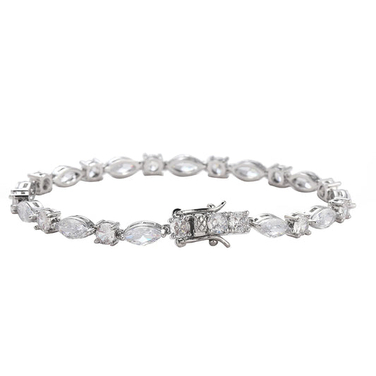 BB139 Brass CZ Jewelry Tennis Chain Bracelet for Men and Women Wedding Party Gift