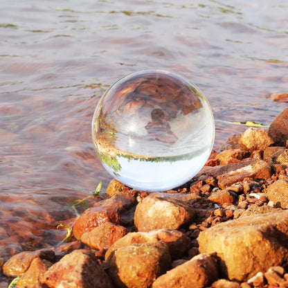 Huge Clear Divination Crystal Ball 200mm (8 Inch) Glass Sphere Free Wooden Stand Home Decoration Ornaments