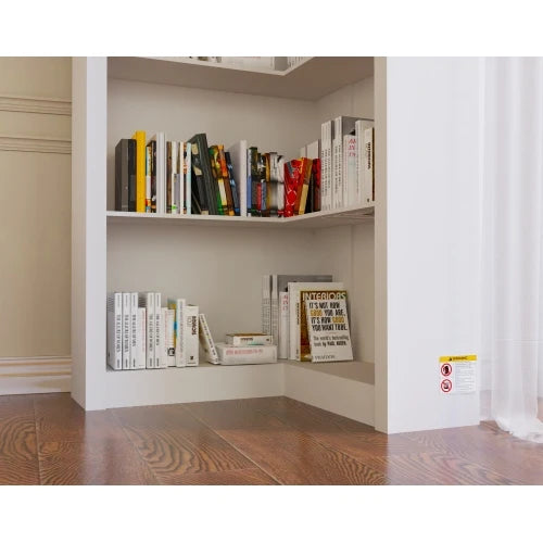 Corner bookshelf, 5 tier open bookshelf, good texture, sturdy and durable reading one-stop meet, bedroom, living room, study