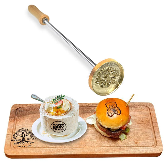 Leather Customized Xmas Detachable Personalize Event Hotel Steak Food Coconut Burger Fire Branding Iron Stamp Mould Tool