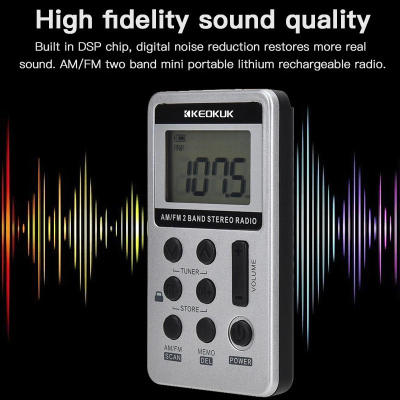 Most Popular Fm Am Digital Mini Portable Digital Display Radio Lithium Battery Usb Charging Small Portable Fm Radio