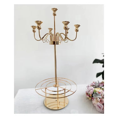 Tall Gold Mental Candelabra Wedding Decoration Candle Holder Table Centerpieces for Tables