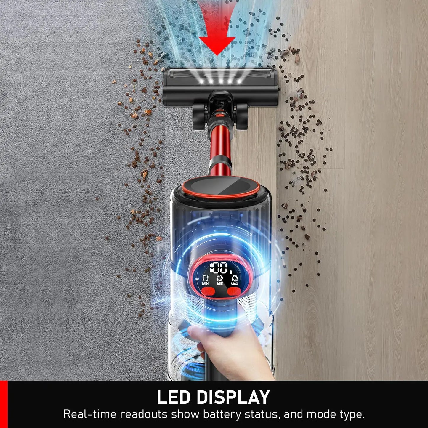 US Local Stock Cordless Vacuum Cleaner Stick for Home and Hotel Battery-Powered Pet Hair Carpet Cleaning for Hardwood Floors