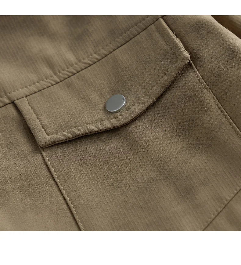 Unisex Vintage Winter Plus Velvet Stand Collar Zippered Coated Casual Loose Stiff Bomber Jacket