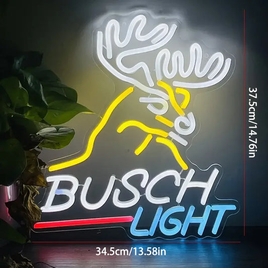 1pc Elk Head Neon Sign, Game Room Decoration Custom Neon Light, Game Room Board Wall Decoration Gift,