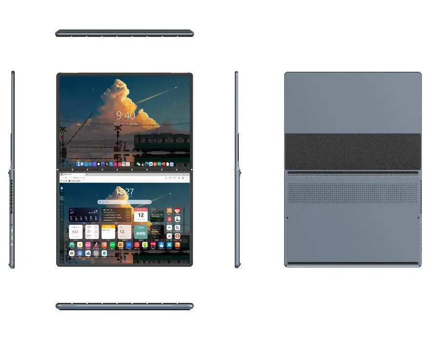 13.5+13.5 Inch Dual Screen Laptop  Personal  Laptop Touch Screen Computer  Intel Celeron Processor Laptop for Personal