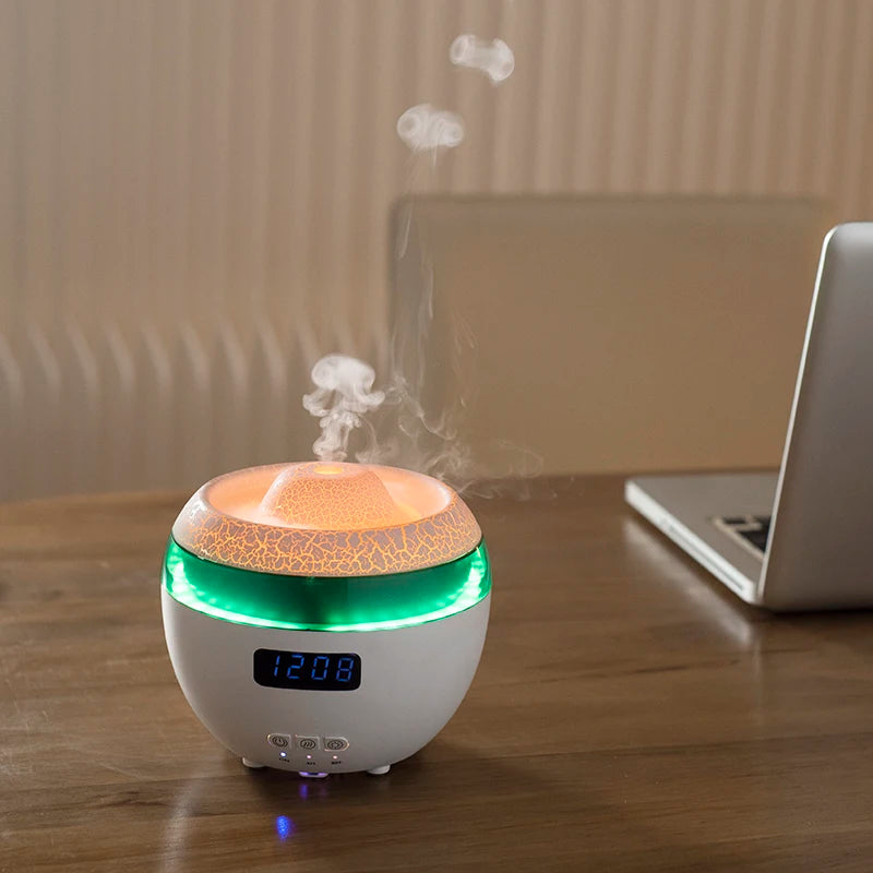 Customizable Logo Dynamic Humificador De Aroma Ultrasonic Simulate 3D Fire Flame Aroma Oil Diffuser Humidifiers with Night Light