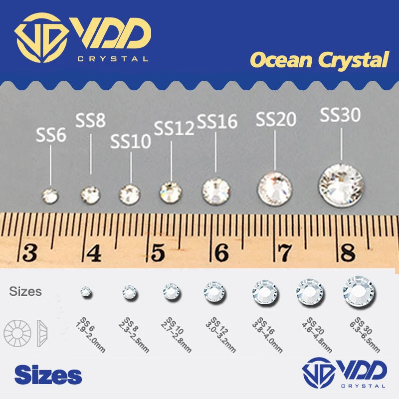 VDD 035 Tanzanite  Hotfix SS6-SS30 Mix Size Top Quality Glass Rhinestones Crystal Flatback Glitter Stones for ClothesDecorations