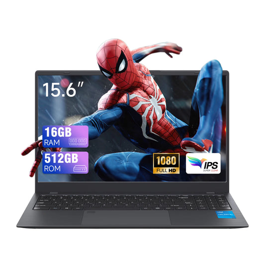 15.6" Laptop Computer 16GB RAM 1TB SSD Intel Celeron N5095 FHD IPS Display Fingerprint Wi-Fi 5 Windows 11 Laptop Business
