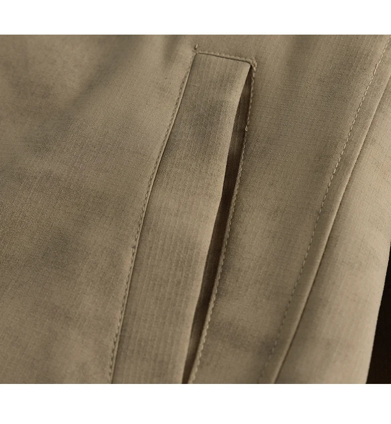 Unisex Vintage Winter Plus Velvet Stand Collar Zippered Coated Casual Loose Stiff Bomber Jacket