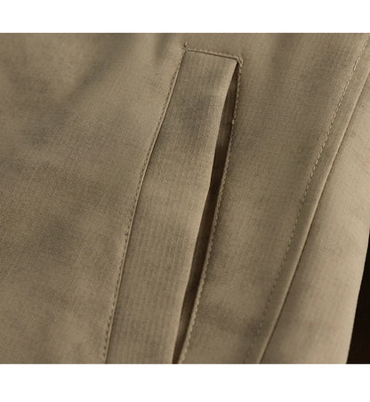 Unisex Vintage Winter Plus Velvet Stand Collar Zippered Coated Casual Loose Stiff Bomber Jacket