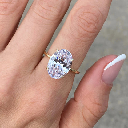 925 Sterling Silver Promise Solitaire 3ct Oval Moissanite Engagement Ring Women Diamond Moissanite Ring