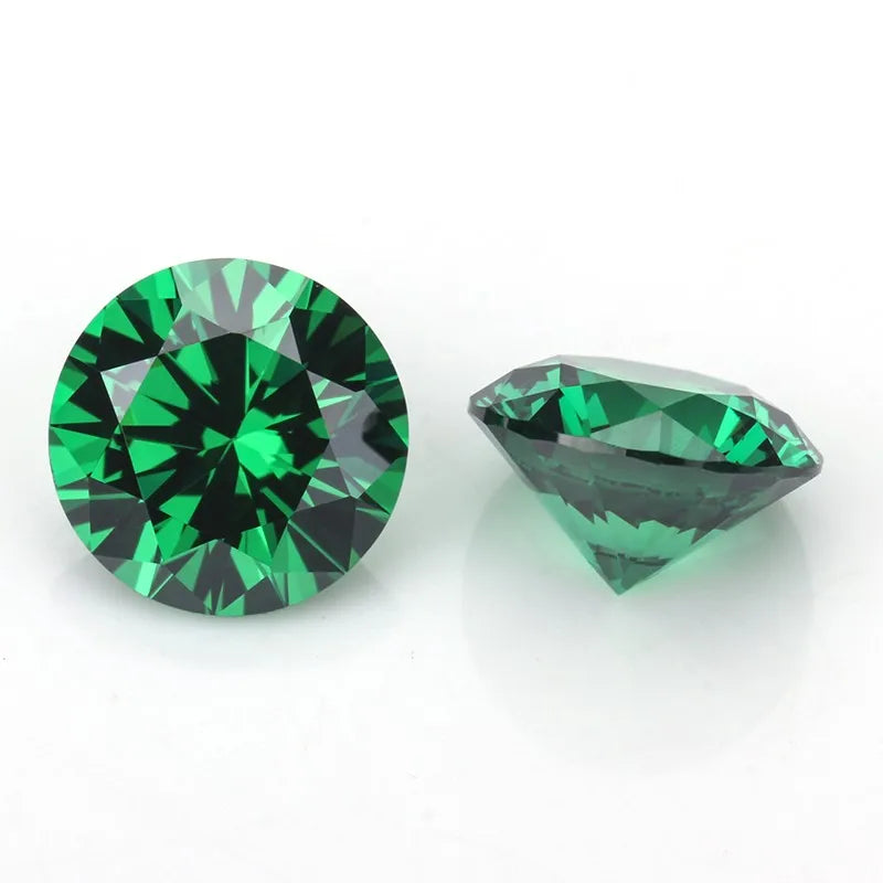 AAA Grade Loose Gemstone CZ Green Color Round Cut 6.5mm  Best Price Cubic Zirconia From China