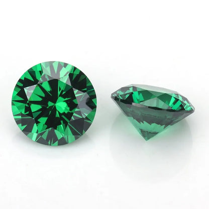AAA Grade Loose Gemstone CZ Green Color Round Cut 6.5mm  Best Price Cubic Zirconia From China