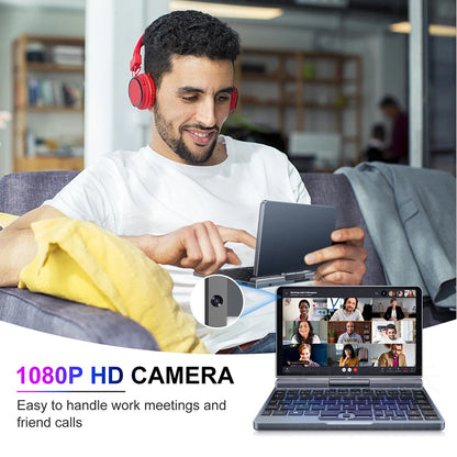 12th Gen Mini Laptop Intel N150 Quad Core 8 Inch Screen LPDDR5 12G 4800MHz Windows10/11Pro WiFi6 BT5.2 RJ45 8inch Mini Laptop
