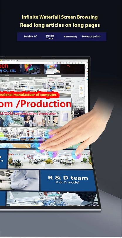 2024 New 16+16 Inch Touch Screen Laptop Computers Win11 Metal Business Laptop