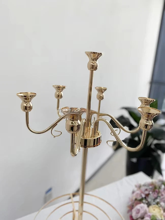 Tall Gold Mental Candelabra Wedding Decoration Candle Holder Table Centerpieces for Tables