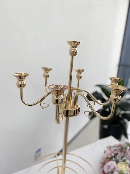 Tall Gold Mental Candelabra Wedding Decoration Candle Holder Table Centerpieces for Tables