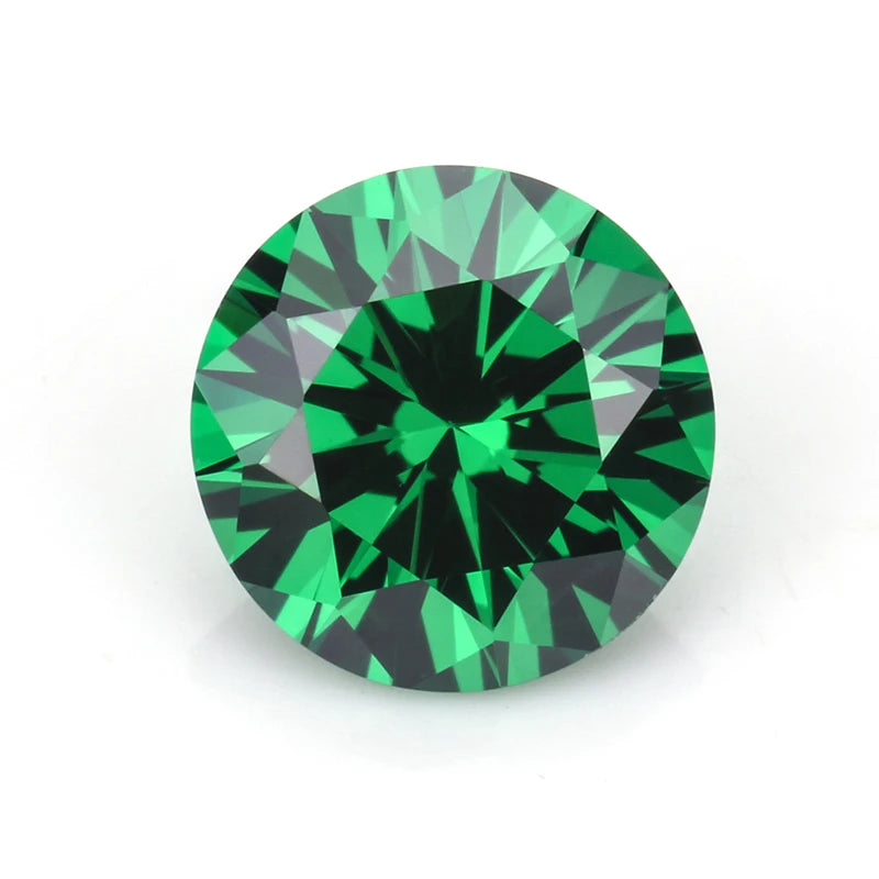 AAA Grade Loose Gemstone CZ Green Color Round Cut 6.5mm  Best Price Cubic Zirconia From China
