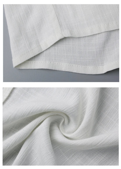 Tradictional Chinese Clothing For Men Half Sleeve Cotton Linen Chinese Style Shirts  Kung Fu Tai Chi Tang Suit Style Tops CN-026