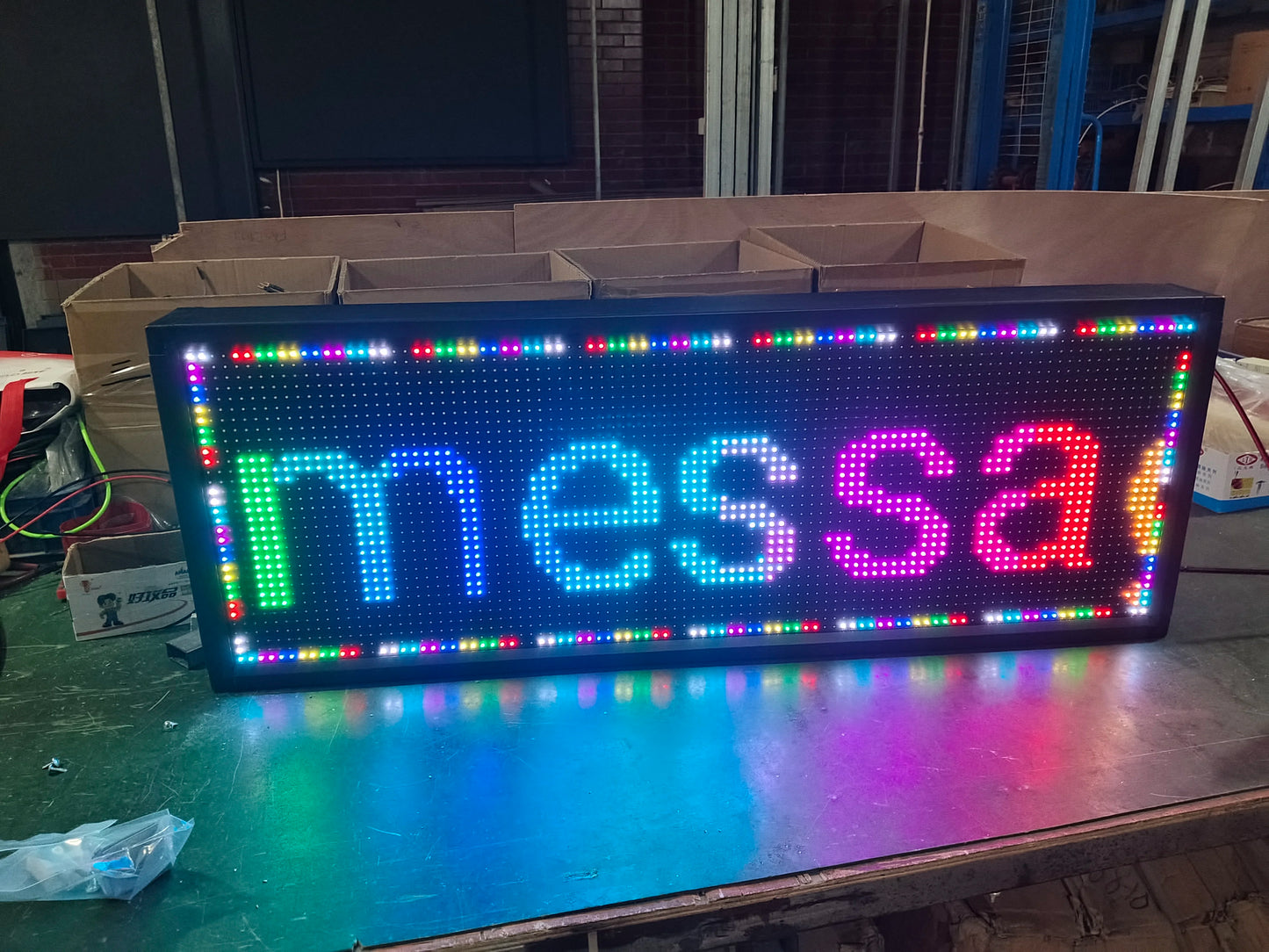 P10 Sign Digital  Full Color Outdoor Board Advertising Panel 101x 37cm Screen Module WIFI Control Use for Exhibition Hall Subway