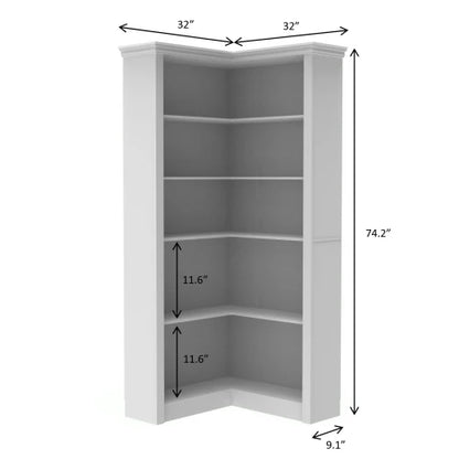 Corner bookshelf, 5 tier open bookshelf, good texture, sturdy and durable reading one-stop meet, bedroom, living room, study