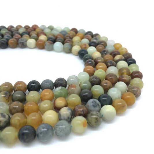 Wholesale Natural Flower Yellow Jade 10mm Energy Stone Loose Beads for Eyeglasses Decoration