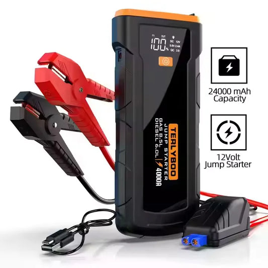 24000mAh Car Kit JUMP STARTER POWER BANK Jump Starter Device BOOSTER Jumpers Battery Jump Starter Portable Car Battery Charger