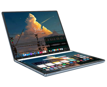 13.5+13.5 Inch Dual Screen Laptop  Personal  Laptop Touch Screen Computer  Intel Celeron Processor Laptop for Personal