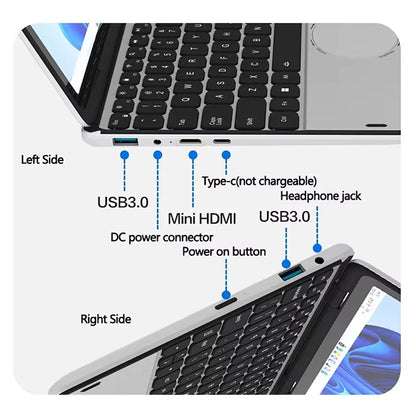 Wholesale Brand New 11inch YOGA Touch Screen Win11 Intel N100 Quad Core DDR4 16B RAM 1TB SSD Portable Mini Cheap Business Laptop