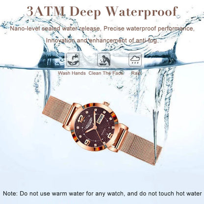 POEDAGAR 612 Trending Make Custom  Girls Quartz Watch Cool Mesh Band Diamond Week Display Storage Student Watch Company