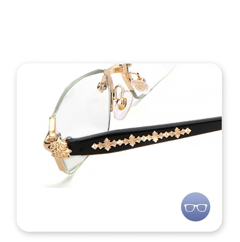 2024 Retro Frameless Ultra Light Women Men Reading Glasses Blocking Blue Light Computer Presbyopia Eyewear Eyeglasses +1.0..+4.0