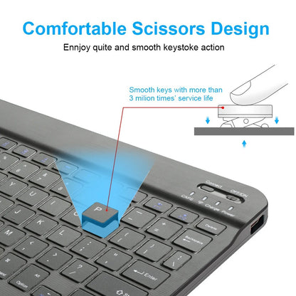 Wireless Bluetooth-compatible Keyboard For Android iOS Tablet Ultra-Thin 78 Keys Rechargeable Portable Compact Design for iPad
