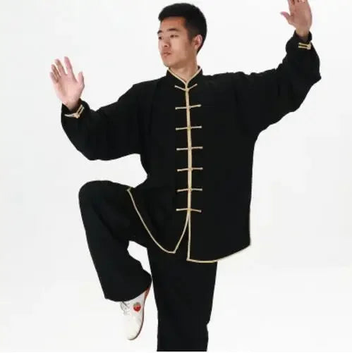 Traditional Chinese Clothing 14 Color Long Sleeved Wushu TaiChi Men KungFu Uniform Suit Uniforms Tai Chi Exercise Clothing